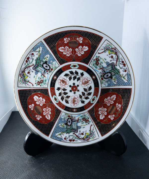 Декоративная восточная фарфоровая тарелка в стиле Имари, малый размер