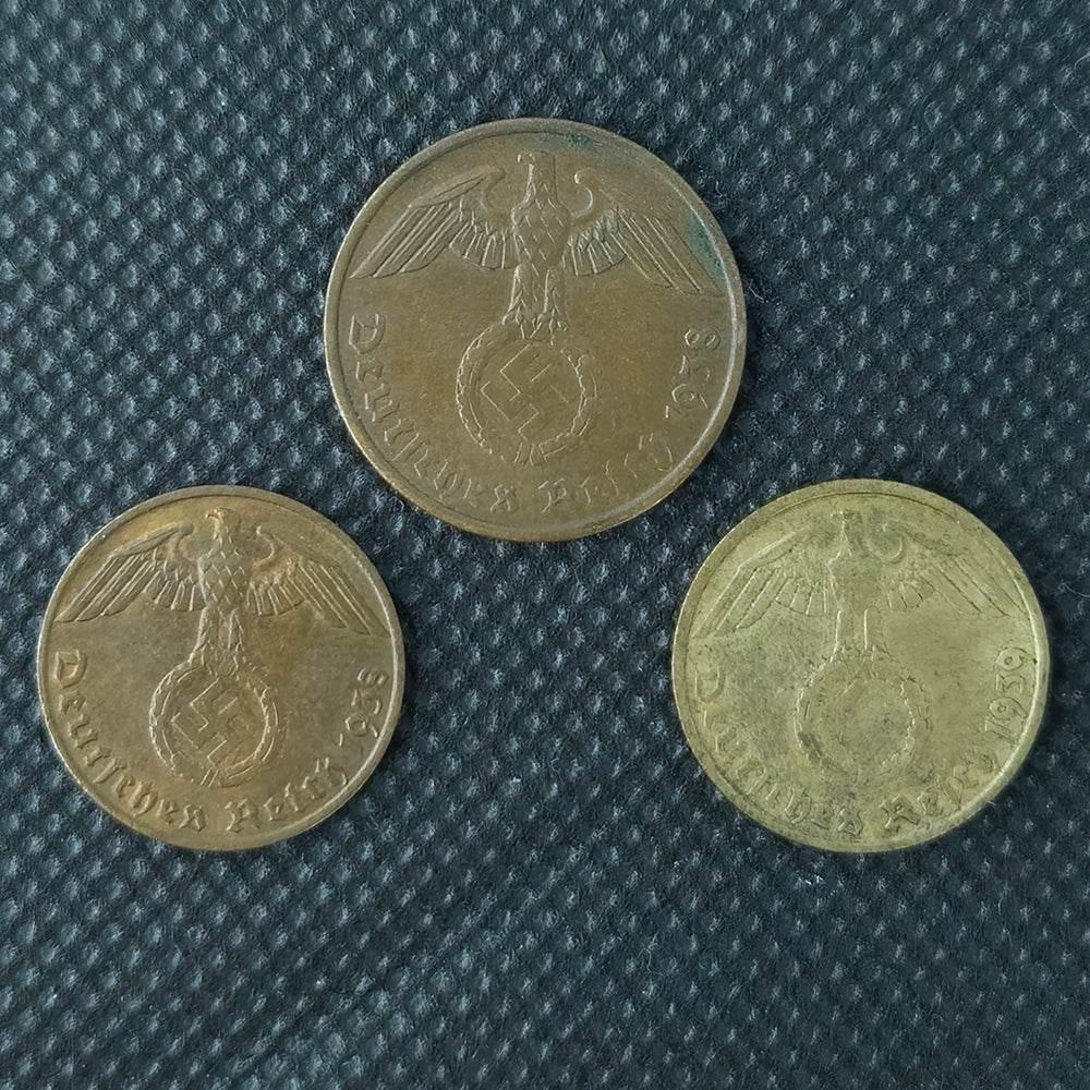 Лот из 3 монет — Германия (Третий рейх), 1938–1939 гг.
