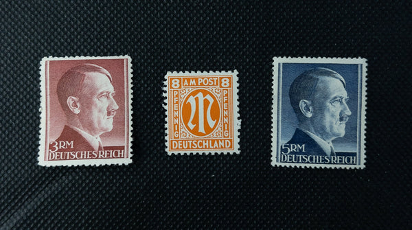 Исторические почтовые марки Германии — лот из 3 шт.