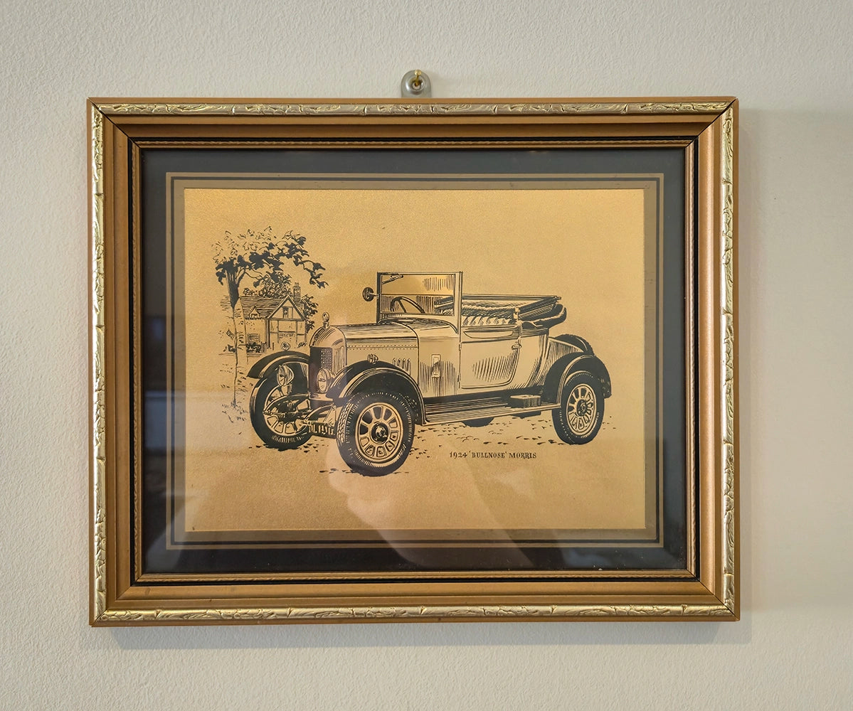 Винтажная декоративная литография «Bullnose Morris, 1924» в раме